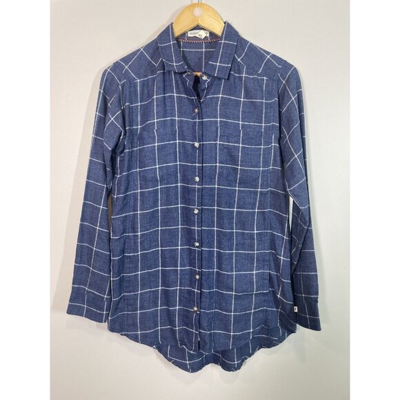 Toad&Co Cairn LS Shirt Women's Size S Blue Plaid Button-Up Long Sleeve Collared - Picture 1 of 10